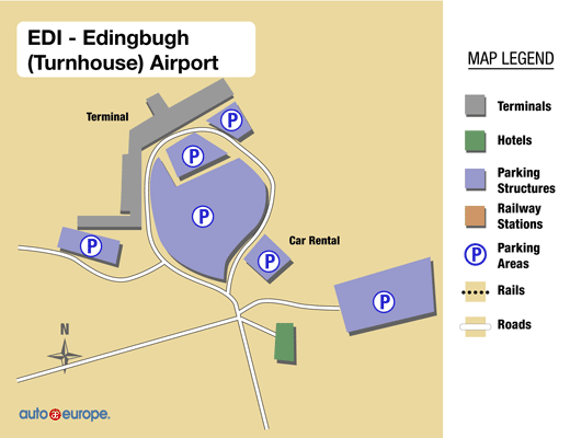 Edinburgh lentokentän kartta