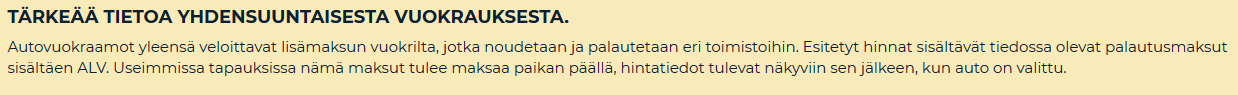Yhdensuuntainen vuokra