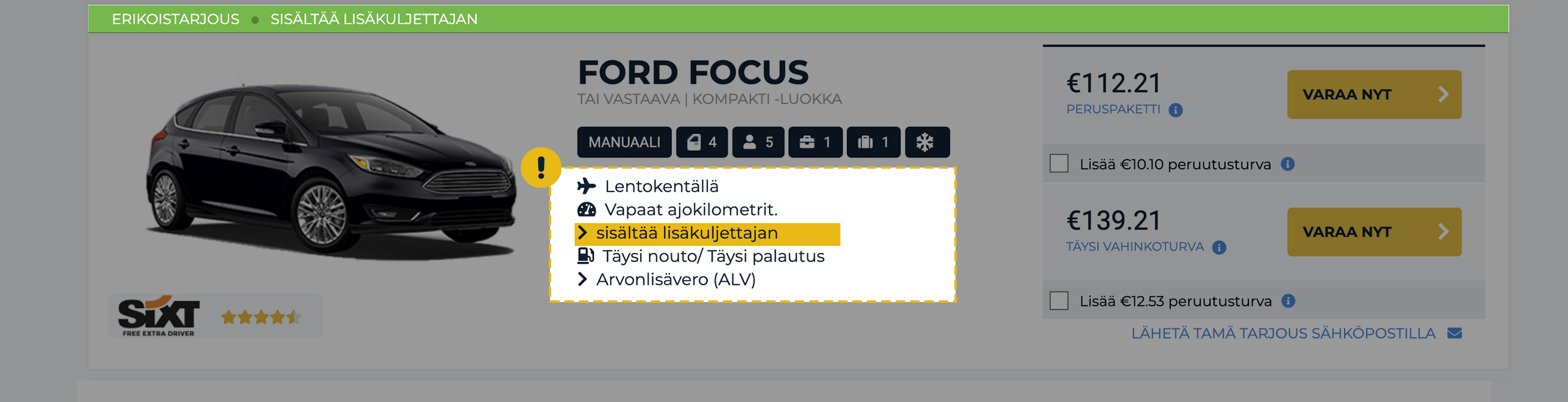lmainen lisäkuljettaja-tarjoukset maailmalla