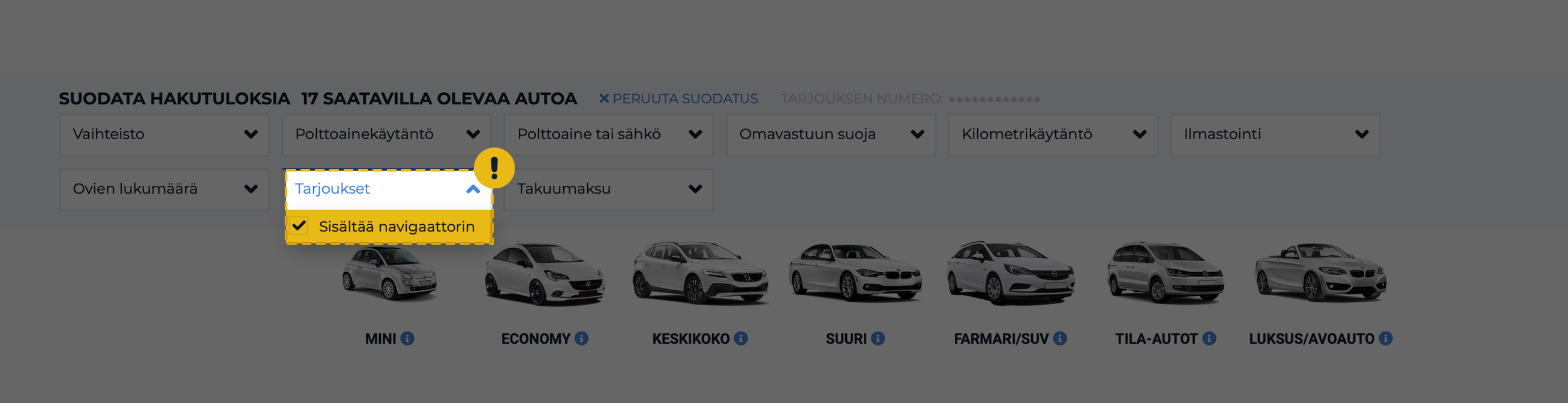 Sisältää navigaattorin